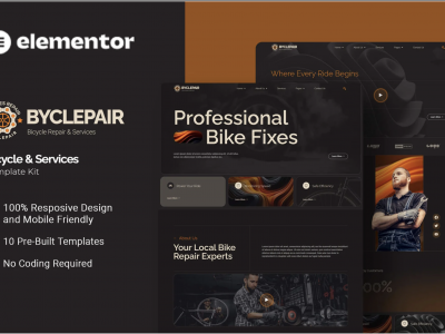 Byclepair - Bicycle & Service Elementor Template Kit