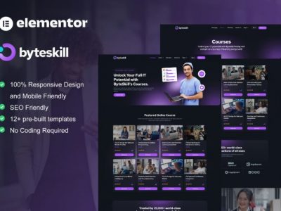 ByteSkill - IT Online Course & Education Elementor Pro Template Kit