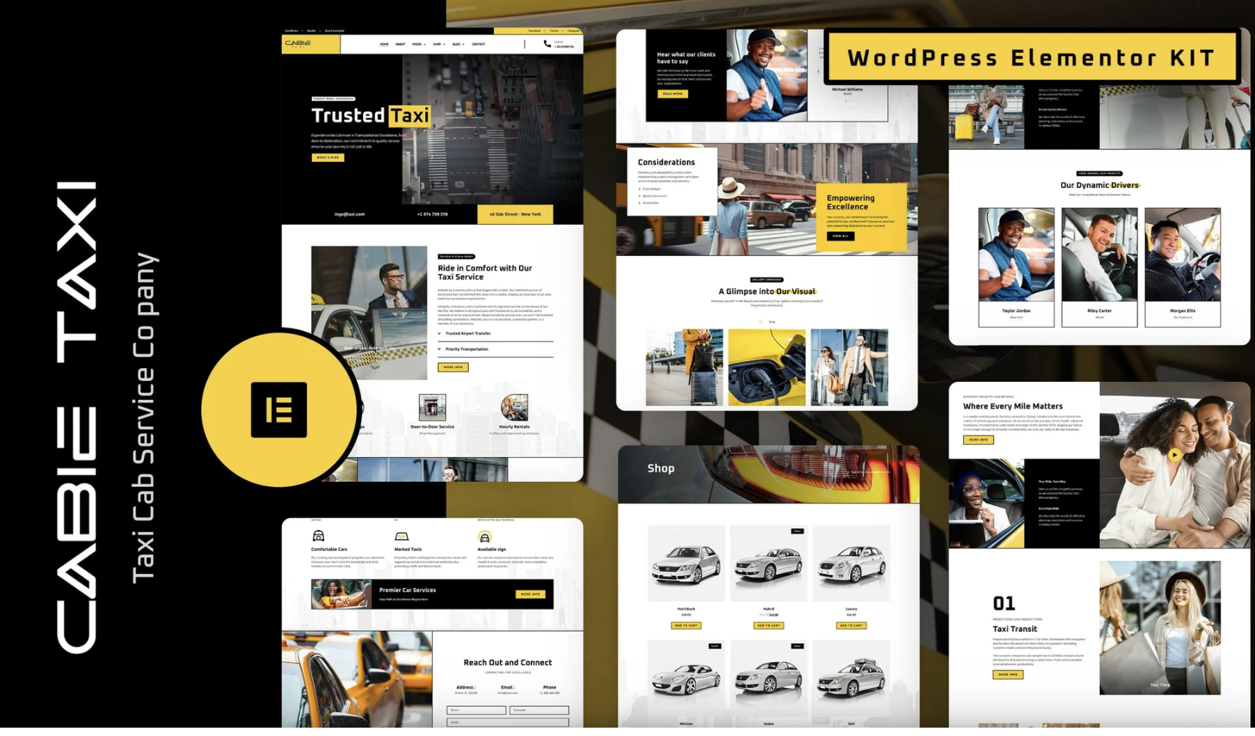 Cabie - Taxi Booking Service Elementor Pro Template Kit