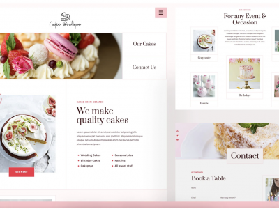 Cake Boutique - Cake Elementor Template Kit