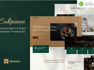 Cakecane – Cake & Pastry Elementor Template Kit