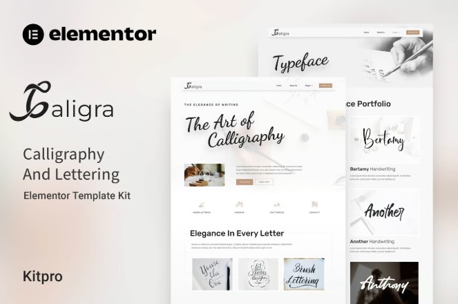 Caligra - Calligraphy & Lettering Elementor Template Kit