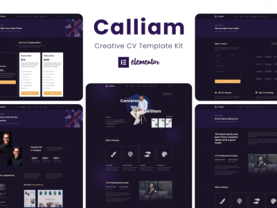 Calliam - Creative CV Elementor Template Kit