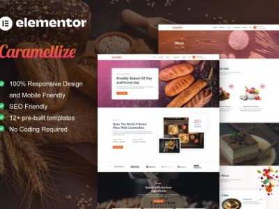 Caramellize - Bakery & Pastry Elementor Pro Template Kit