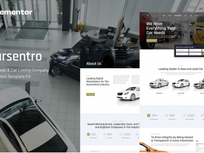 Carsentro - Car Dealer & Listing Company Elementor Template Kit