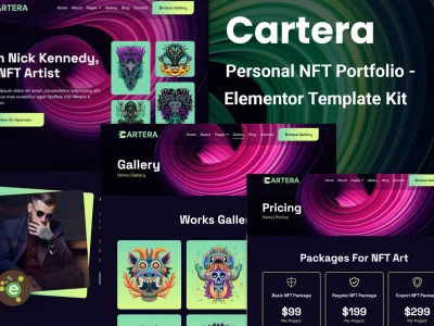 Cartera - Personal NFT Portfolio Elementor Template Kit