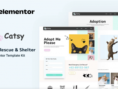 Catsy - Cat Rescue & Shelter Elementor Template Kit