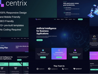 Centrix - Artificial Intelligence & Technology Services Elementor Template Kit