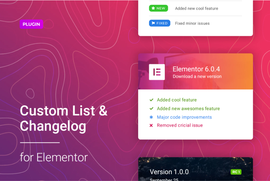 Changelog & Custom List for Elementor