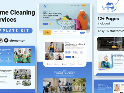 ClarityShine - Cleaning Service Company Elementor Template Kit