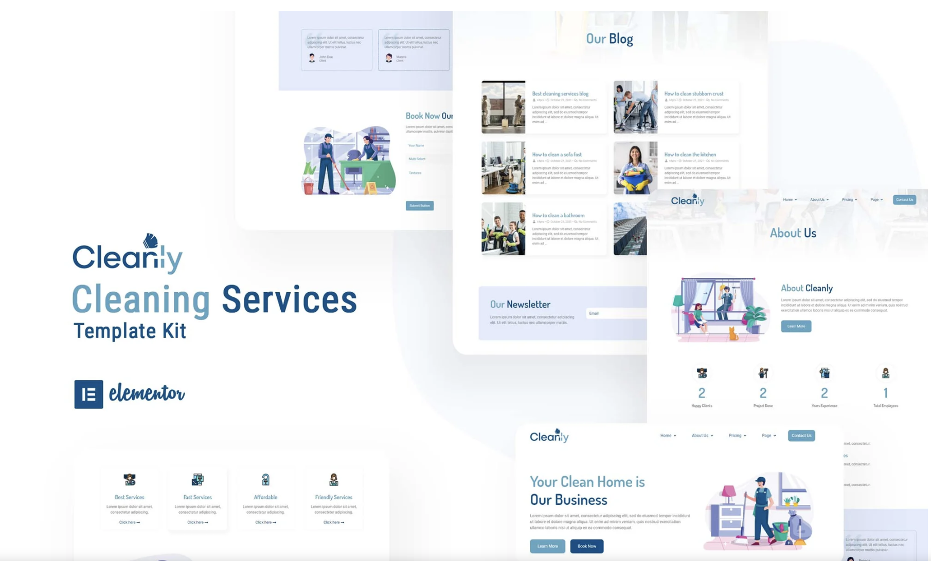 Cleanly - Cleaning Service Elementor Template Kit