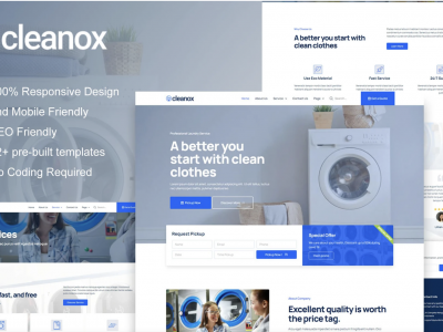 Cleanox - Laundry Service Elementor Template Kit