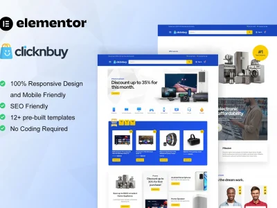 Clicknbuy - Woocommerce Electronic Store Elementor Template Kit