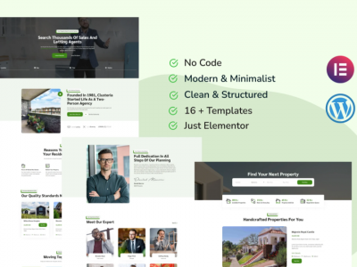 Clusteria - Real Estate & Property Elementor Pro Template Kit