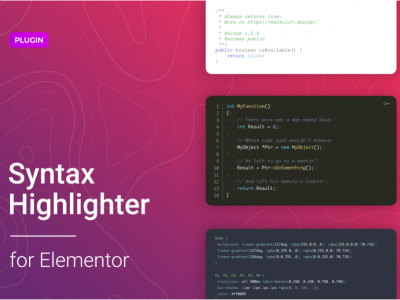 Code Syntax Highlighter for Elementor