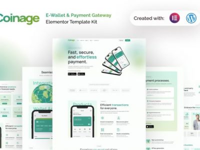 Coinage - E-Wallet & Payment Gateway Elementor Pro Template Kit