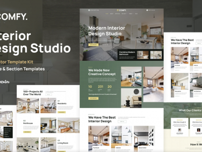 Comfy - Interior Design Studio & Architecture WordPress Elementor Template Kit