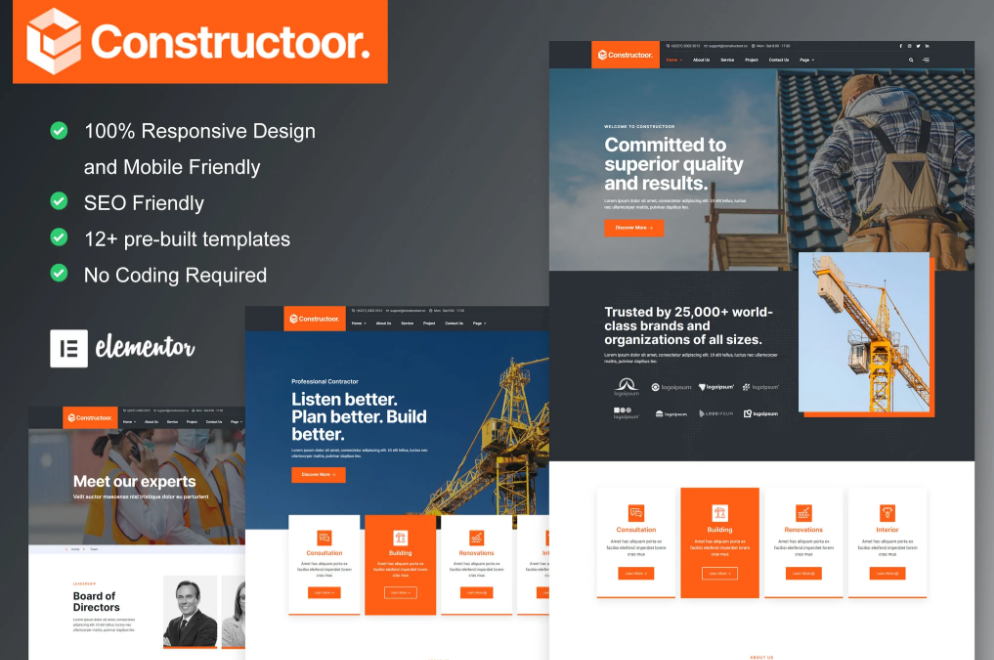 Constructoor - Construction & Building Elementor Template Kit