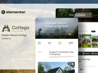 Cottega - Modern Nature Cottage Elementor Template Kit