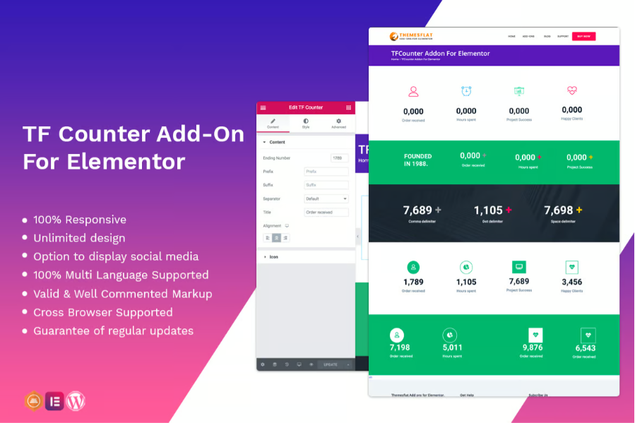 Counter addon - widget for Elementor