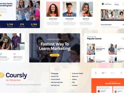 Coursly | Education & Offline Course Elementor Template Kit