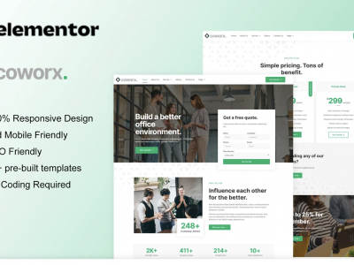 Coworx - Coworking Space & Virtual Office Elementor Template Kit