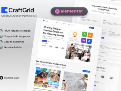 CraftGrid - Creative Agency Portfolio Elementor Template Kit
