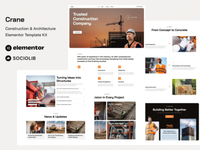 Crane - Construction & Architecture Elementor Template Kit