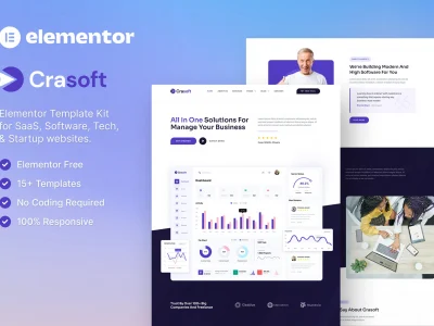 Crasoft – SaaS & Tech Startup Company Elementor Template Kit