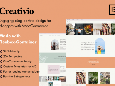 Creativio - Blogger & Entrepreneurs Elementor Template Kit