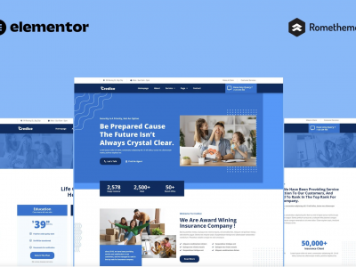 Credice - Insurance Agency Elementor Pro Full Site Template Kit