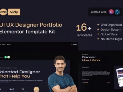 Crevidy - UI UX Designer Portfolio Elementor Pro Template Kit