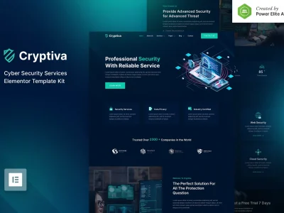 Cryptiva – Cyber Security Services Elementor Template Kit