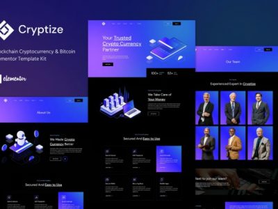 Cryptize - Blockchain Cryptocurrency & Bitcoin Elementor Template Kit