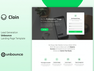 Cloin - Business Unbounce Landing Page Template