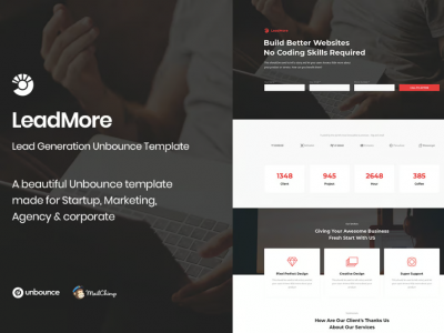 LeadMore - Lead Generation Unbounce Landing Page