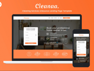 Cleanaa - Cleaning Services Unbounce Landing Page