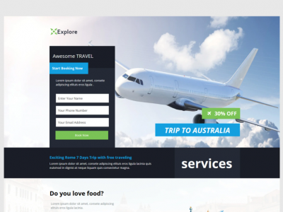 Explore - Travel Unbounce Template