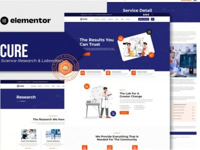 Cure - Science Research & Laboratory Elementor Template Kit
