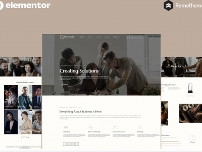D'Consult - Business Consulting Elementor Pro Full Site Template Kit