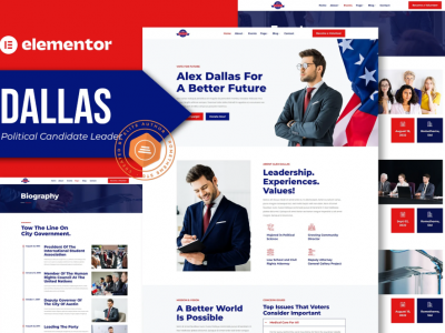Dallas - Political Candidate Leader Elementor Teamplate Kit