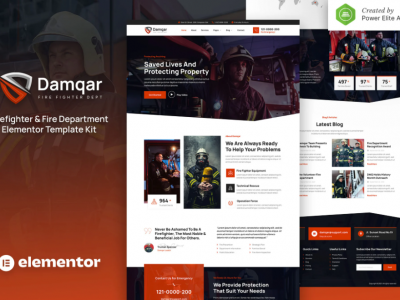 Damqar – Firefighter & Fire Department Elementor Template Kit