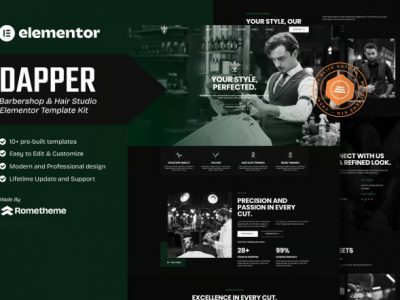 Dapper - Barbershop & Hair Studio Elementor Template Kit