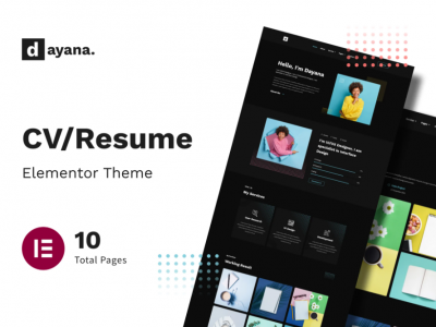 Dayana - Resume Elementor Pro Template Kit