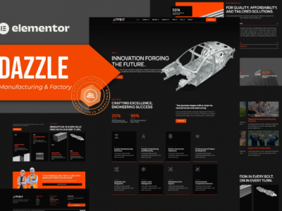 Dazzle - Manufacturing & Factory Elementor Pro template Kit
