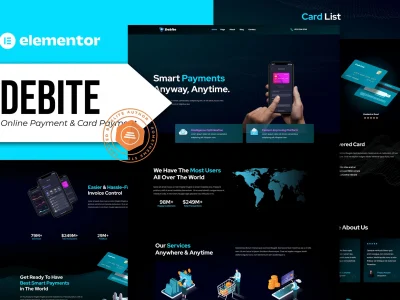 Debite - Card Payment & Online Payment Elementor Template Kit