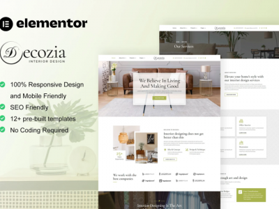 Decozia - Interior Design Service Elementor Template Kit