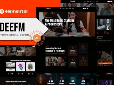 DeeFM - Radio Station & Podcaster Elementor Pro Template Kit