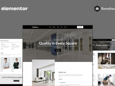 Defloor - Floor Company Elementor Pro Full Site Template Kit