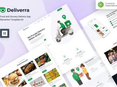 Deliverra – Food & Grocery Delivery App Elementor Template Kit